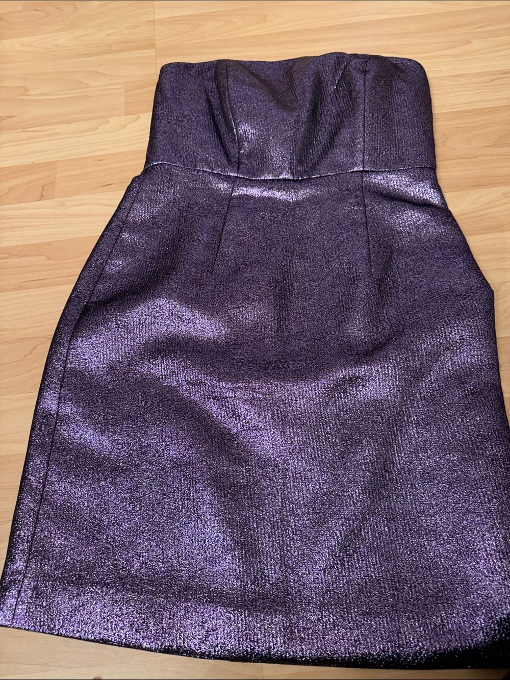 Glistening Strapless Purple Party Dress